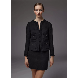 LK Bennett Charlie Black Tweed Trim Jacket